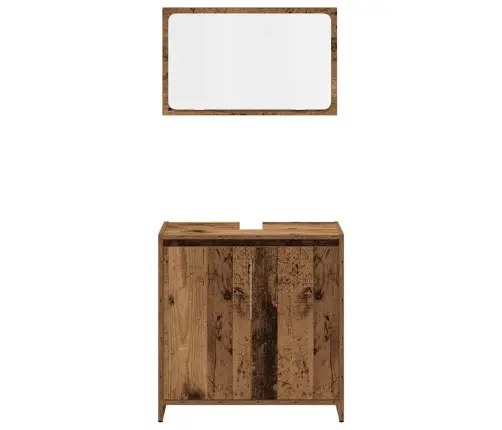 4-Osaline Vannitoa Mööblikomplekt, Vana Puit, Tehispuit