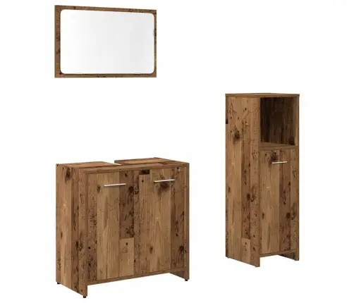 3-Daļīgs Vannasistabas Mēbeļu Komplekts, Veca Koka, Koks Vidaxl