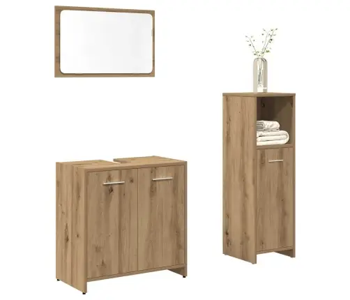 3-Daļīgs Vannasistabas Mēbeļu Komplekts, Koka Krāsa Vidaxl