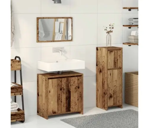 Vonios Baldų Komplektas, 3 Dalių, Medienos, Apdirbta Mediena