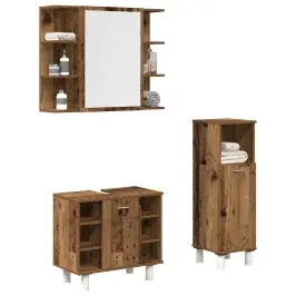 3-Daļīgs Vannasistabas Mēbeļu Komplekts, Veca Koka, Koks Vidaxl 3-Daļīgs Vannasistabas Mēbeļu Komplekts, Veca Koka, Koks Vidaxl