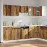 11-Osaline Köögikappide Komplekt "Lyon", Vanast Puidust, Töödeldud Puit