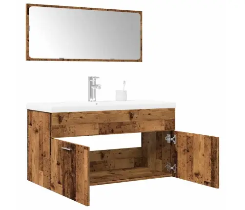 Vonios Baldų Komplektas, 3 Dalių, Medienos, Apdirbta Mediena