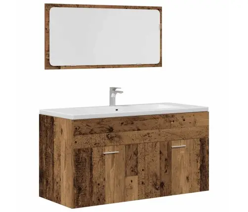 4-Daļīgs Vannasistabas Mēbeļu Komplekts, Veca Koka, Koks Vidaxl