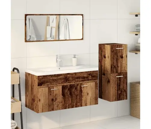 Vonios Baldų Komplektas, 4 Dalių, Medienos, Apdirbta Mediena