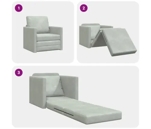 Grīdas Dīvāns Viena Persona Pārvēršams Vāveres 74X77X81 Cm Gaiši Pelēks Vidaxl