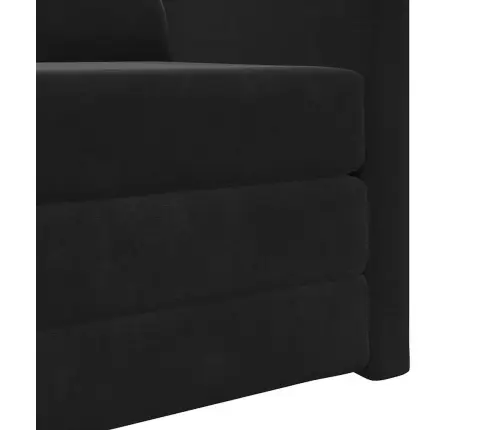 Grīdas Dīvāngulta 2-In-1 Melns 74X77X81 Cm Samts Vidaxl