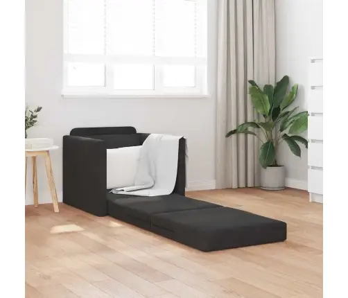 Grīdas Dīvāngulta 2-In-1 Melns 74X77X81 Cm Samts Vidaxl