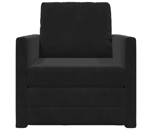 Grīdas Dīvāngulta 2-In-1 Melns 74X77X81 Cm Samts Vidaxl
