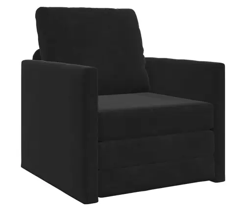 Grīdas Dīvāngulta 2-In-1 Melns 74X77X81 Cm Samts Vidaxl