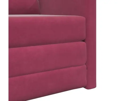 Grīdas Dīvāngulta 2-In-1 Vīna Sarkana 74X77X81 Cm Samts Vidaxl