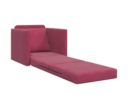 Grīdas Dīvāngulta 2-In-1 Vīna Sarkana 74X77X81 Cm Samts Vidaxl