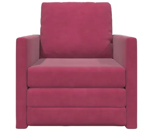 Grīdas Dīvāngulta 2-In-1 Vīna Sarkana 74X77X81 Cm Samts Vidaxl