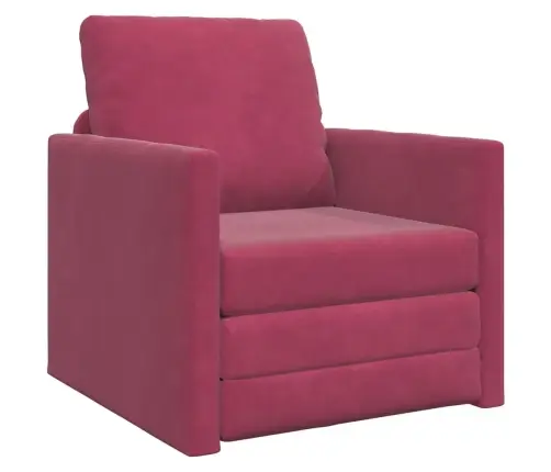 Grīdas Dīvāngulta 2-In-1 Vīna Sarkana 74X77X81 Cm Samts Vidaxl