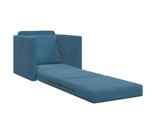 Põrandadiivanvoodi Padjaga Sinine 74 X 77 X 81 Cm Samet