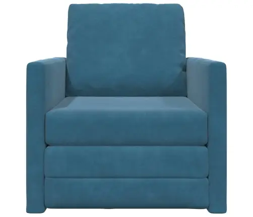 Põrandadiivanvoodi Padjaga Sinine 74 X 77 X 81 Cm Samet