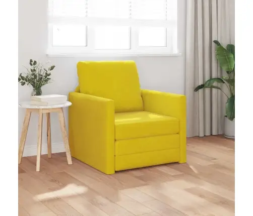 Grīdas Dīvāngulta 2-In-1 Tumši Dzeltens 74X77X81 Cm Samts Vidaxl