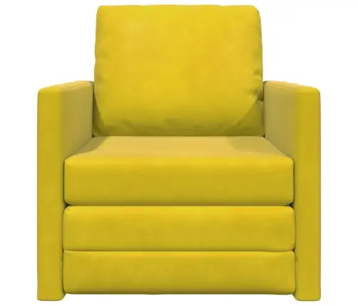 Grīdas Dīvāngulta 2-In-1 Tumši Dzeltens 74X77X81 Cm Samts Vidaxl