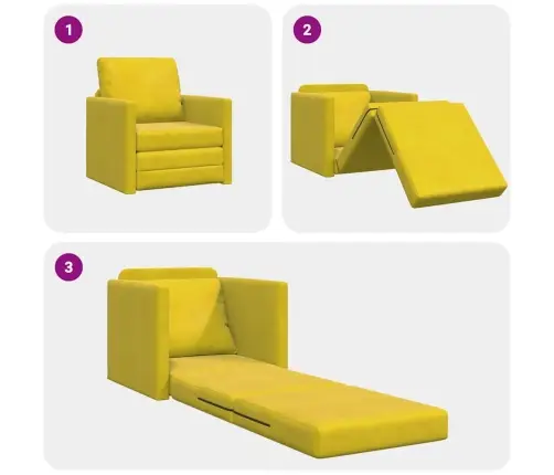 Grīdas Dīvāngulta 2-In-1 Tumši Dzeltens 74X77X81 Cm Samts Vidaxl