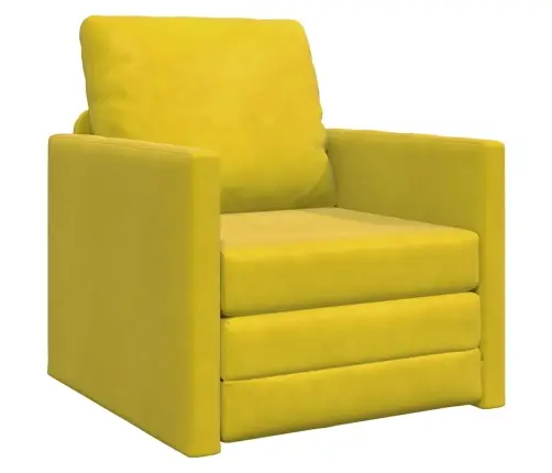 Grīdas Dīvāngulta 2-In-1 Tumši Dzeltens 74X77X81 Cm Samts Vidaxl