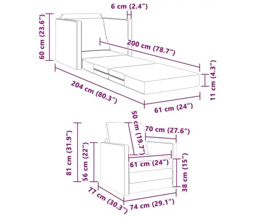 Sofa Lova 60Cm Kreminė Aksomas