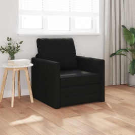 Grindų Sofa-Lova Su Pagalve Juoda 74 X 77 X 81 Cm Audinys