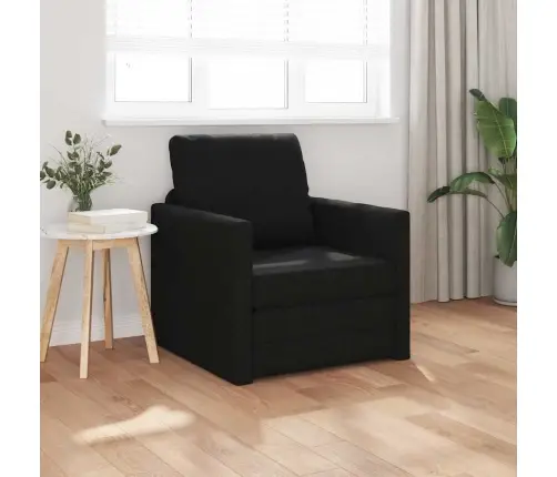 Grīdas Dīvāngulta 2-In-1 Melns 74X77X81 Cm Audums Vidaxl