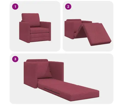 Grīdas Dīvāngulta 2-In-1 Bordo 74X77X81 Cm Audums Vidaxl