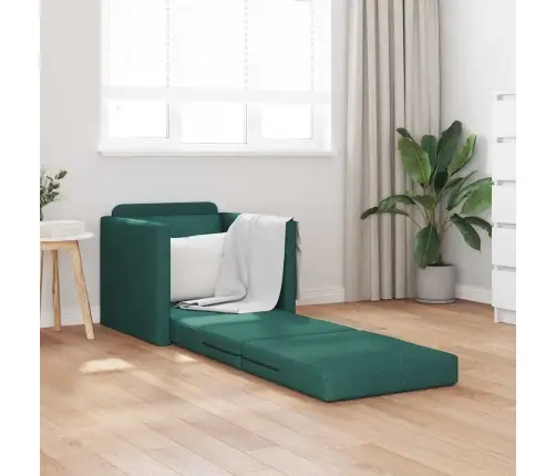 Grīdas Dīvāngulta 2-In-1 Tumši Zaļa 74X77X81 Cm Audums Vidaxl