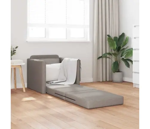 Grīdas Dīvāns Gulta 2-In-1 Taupe 74X77X81 Cm Audums Vidaxl