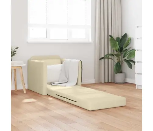 Põrandadiivanvoodi Padjaga Cream 74 X 77 X 81 Cm Kangas