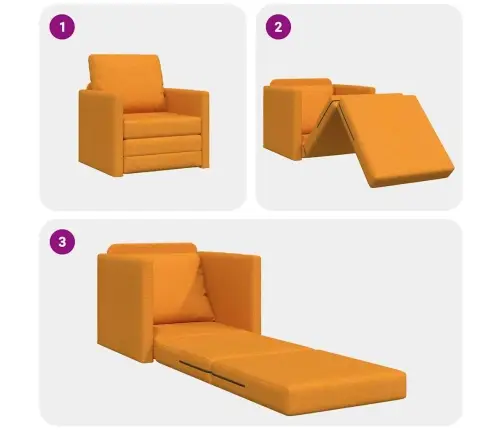 Grīdas Dīvāns Gulta 2-In-1 Tumši Dzeltena 74X77X81 Cm Audums Vidaxl