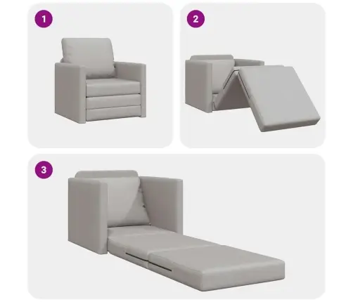 Grīdas Dīvāngulta 2-In-1 Mākonis Pelēkā 74X77X81 Cm Audums Vidaxl