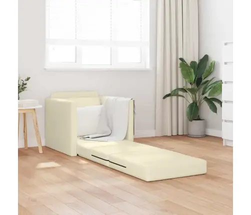 Grīdas Dīvāns 2 In 1 Krēmkrāsā 74X77X81 Cm Mākslīgā Āda Vidaxl