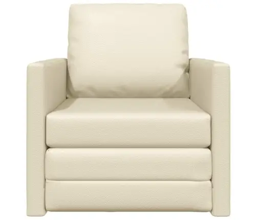 Grīdas Dīvāns 2 In 1 Krēmkrāsā 74X77X81 Cm Mākslīgā Āda Vidaxl