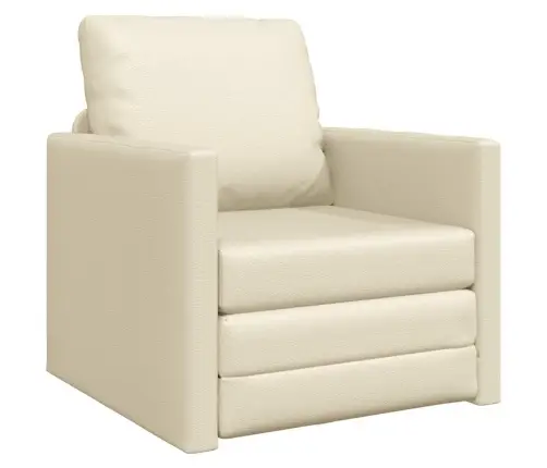 Grīdas Dīvāns 2 In 1 Krēmkrāsā 74X77X81 Cm Mākslīgā Āda Vidaxl