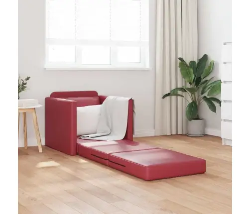 Grīdas Dīvāns 2-In-1 Bordo 74X77X81 Cm Mākslīgā Āda Vidaxl