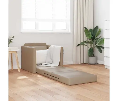 Grīdas Dīvāns 2-In-1 Kafijas Krāsā 74X77X81 Cm Mākslīgā Āda Vidaxl