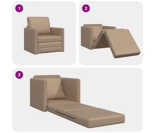 Grīdas Dīvāns 2-In-1 Kafijas Krāsā 74X77X81 Cm Mākslīgā Āda Vidaxl