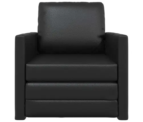 Põrandadiivanvoodi Padjaga Must 74 X 77 X 81 Cm Kunstnahk