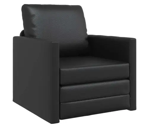 Põrandadiivanvoodi Padjaga Must 74 X 77 X 81 Cm Kunstnahk