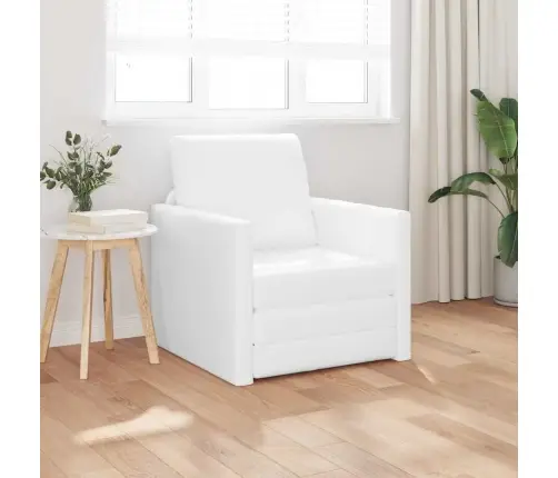 Grīdas Dīvāngulta 2-In-1 Balta 74X77X81 Cm Mākslīgas Ādas Vidaxl