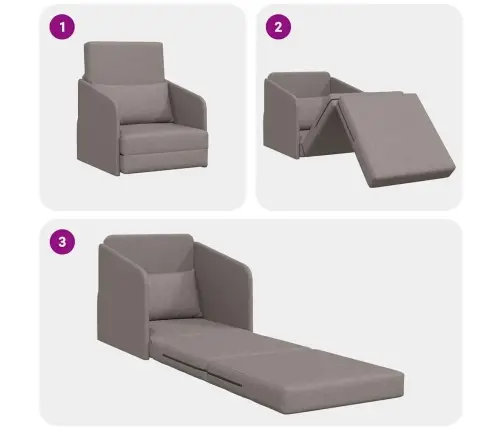 Grīdas Dīvāngulta 2-In-1 Pelēkbrūnā 65X80X83 Cm Audumā Vidaxl