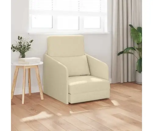 Grīdas Dīvāngulta 2-In-1 Krēmkrāsas 65X80X83 Cm Audums Vidaxl