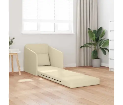 Grīdas Dīvāngulta 2-In-1 Krēmkrāsas 65X80X83 Cm Audums Vidaxl