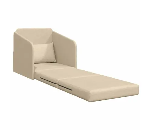 Grīdas Dīvāngulta 2-In-1 Krēmkrāsas 65X80X83 Cm Audums Vidaxl