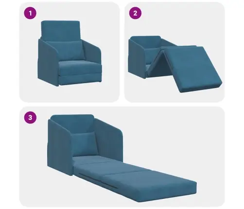 Diivanvoodi Sinine 65 X 80 X 83 Cm Samet