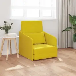 Dīvāngulta Dzeltena 65 X 80 X 83 Cm Samts Vidaxl Dīvāngulta Dzeltena 65 X 80 X 83 Cm Samts Vidaxl