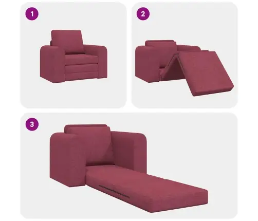 Grīdas Dīvāngulta 2-In-1 Bordo 98X71X83 Cm Audums Vidaxl