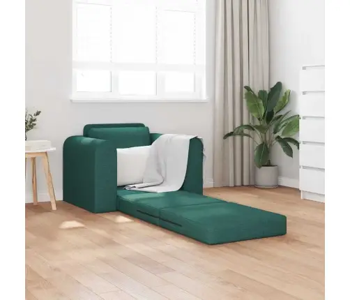 Grīdas Dīvāngulta 2-In-1 Tumši Zaļa 98X71X83 Cm Audums Vidaxl